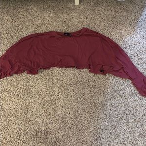 Red Urban outfitters long sleeve cropped shirt!